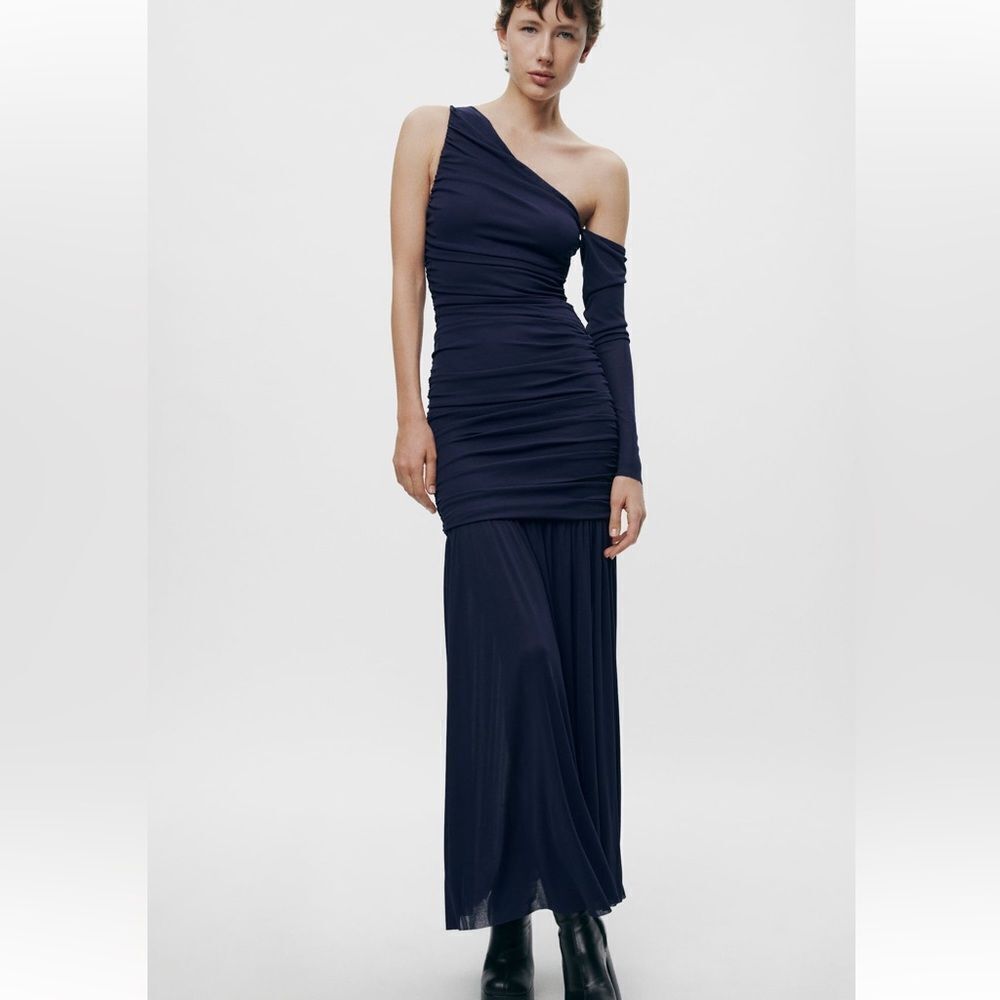 ZARA ZW COLLECTION ASYMMETRIC MIDI DRESS